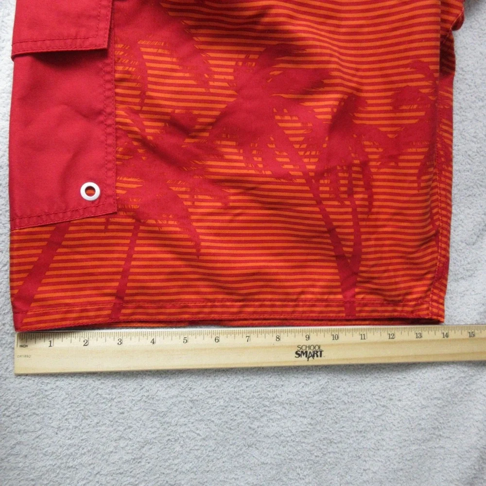Old Navy Men's Board Shorts Swim Trunks Red Palm Tree Print Stripe Size‎ XXL